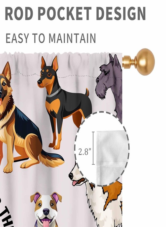 TKUYO Cute Dog Curtains, Funny Animals Multi Puppy Dog Lovers Kawaii Cute Pets Colorful Carton Window Drapery Treatments for Kids Girls Boys Bedroom Living Room Kitchen Bathroom 2 Panels, 42"x45" Inch - Image 5